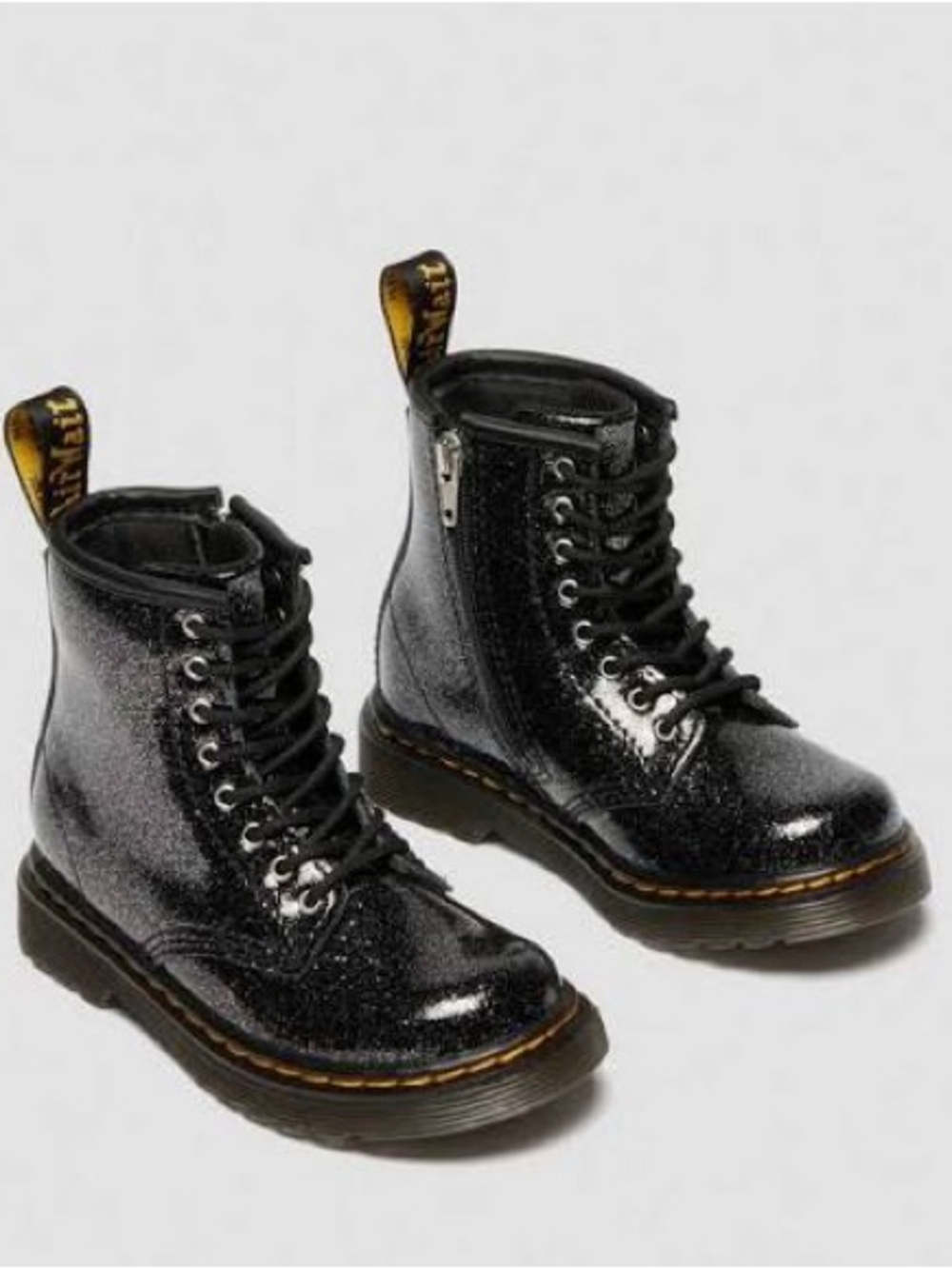 Dr Martens TODDLER 1460 GLITTER PATENT LEATHER BOOTS size 9